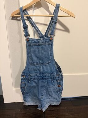 Madewell Light Blue Denim Short Overalls